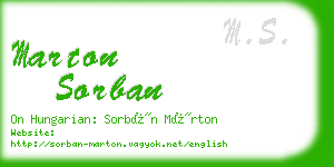marton sorban business card